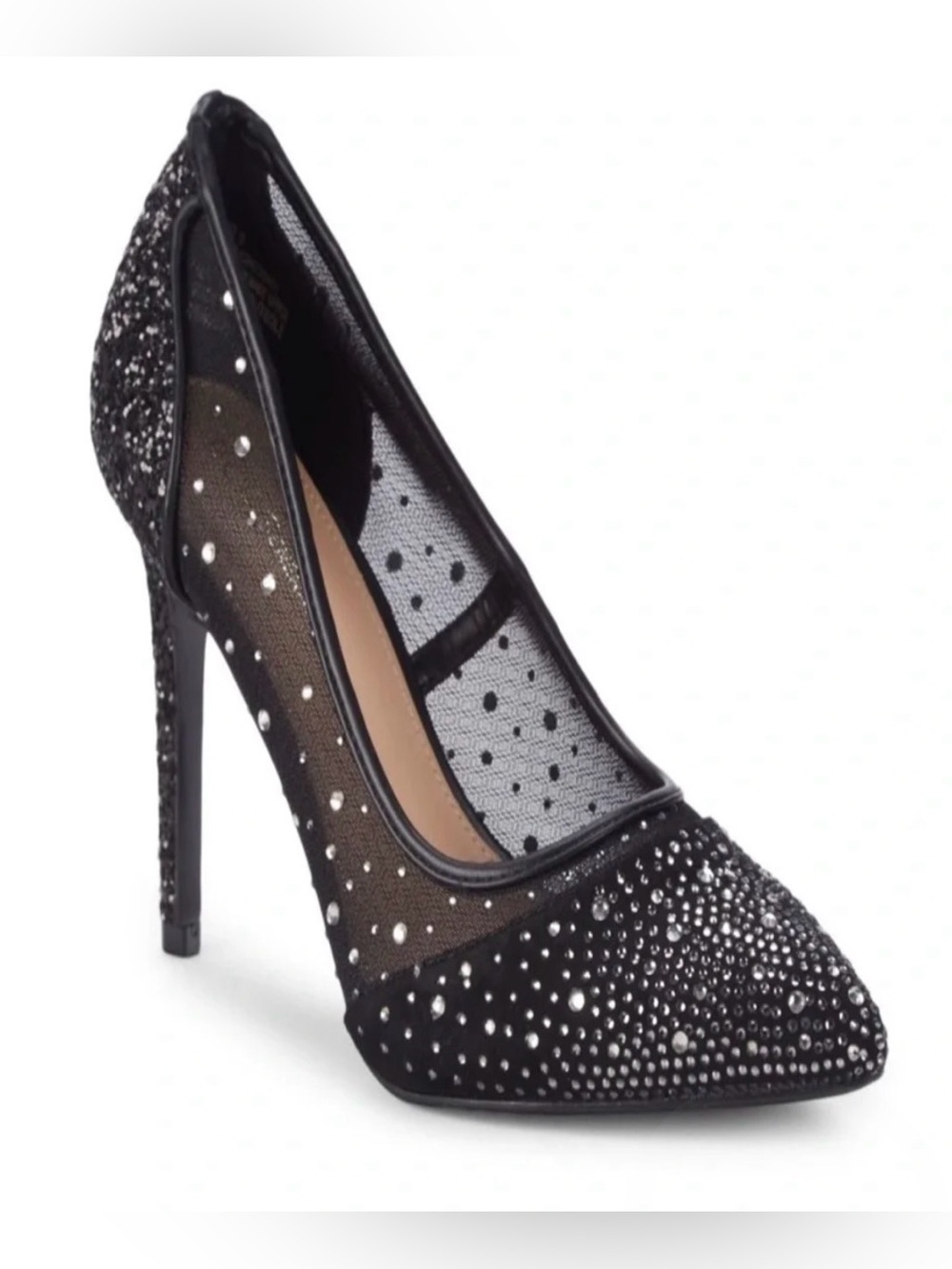 BCBG. Generation Black Mesh Rhinestone Stilettos - 7.5 NWT!!